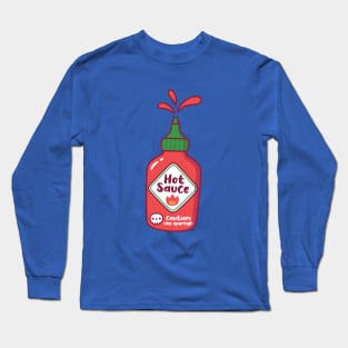 Hot Sauce With Skull Caution Label Long Sleeve T-Shirt